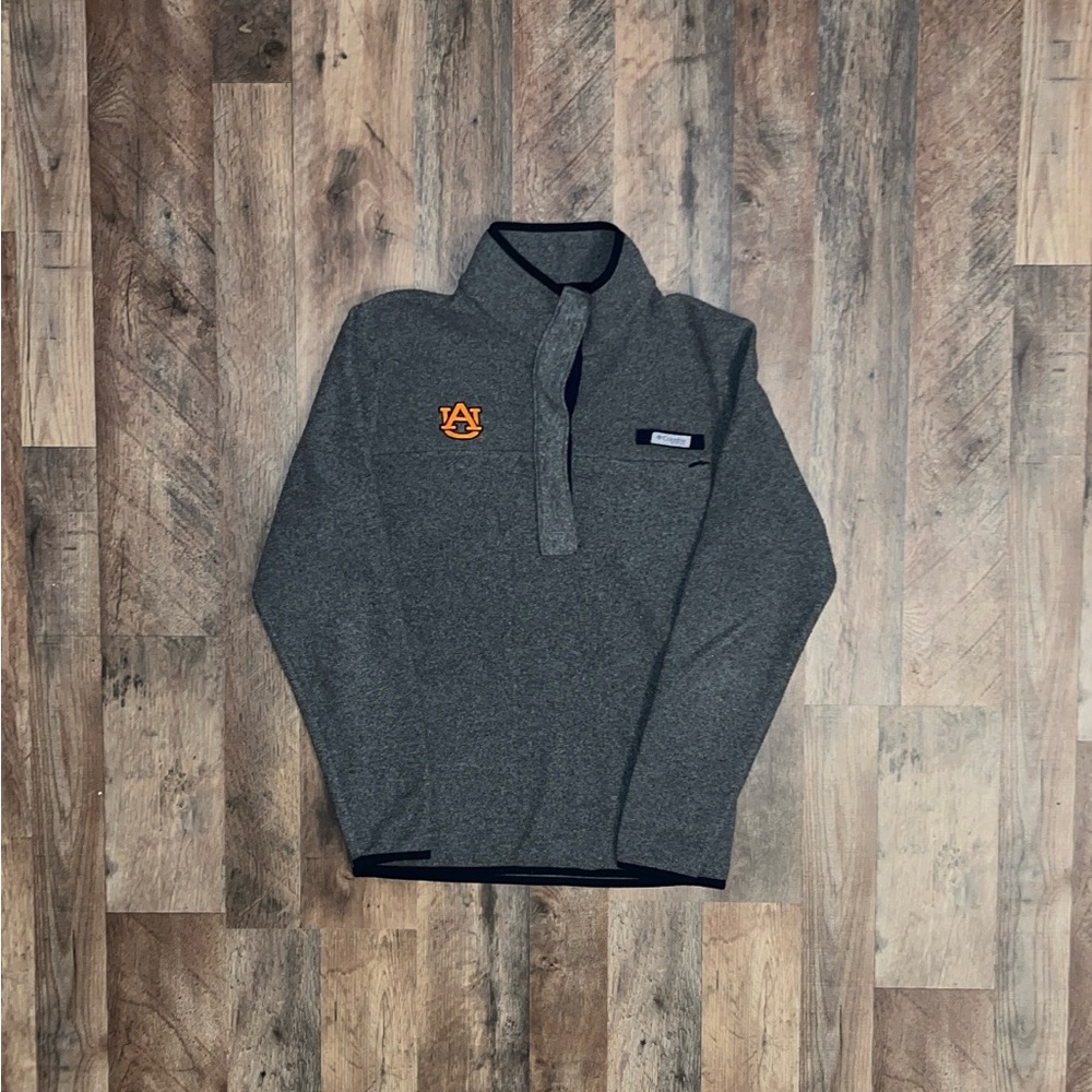Auburn Tigers Grey Wool Columbia Half Button Up Women’s Long Sleeve (Small)